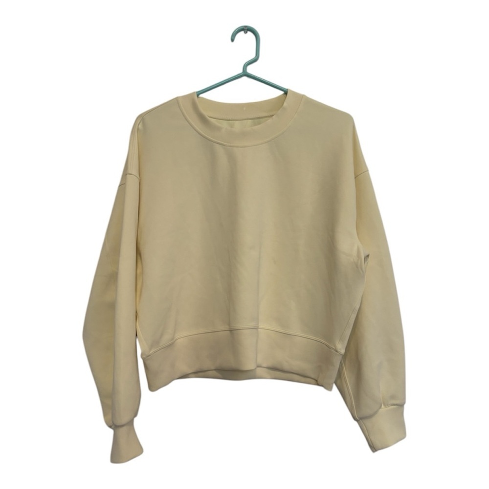 Lululemon Perfectly Oversized Cropped Crew Softstreme - CREAM Sz 4